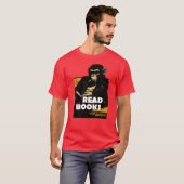 Schimpanse liest Bücher T-Shirt (Vorne ganz)
