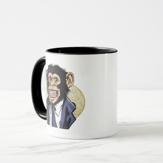Schimpanse mit Anzug durch Mudge Studios Tasse (Vorderseite Links)