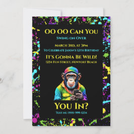 Schimpanse mit Chimp-Chat-Farbton Einladung