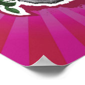 Schimpanse mit einer Rose im Mund Poster (Ecke)