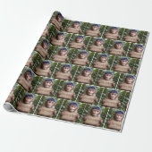 Schimpanse mit Happy Birthday-Schild Geschenkpapier (Ungerollt)