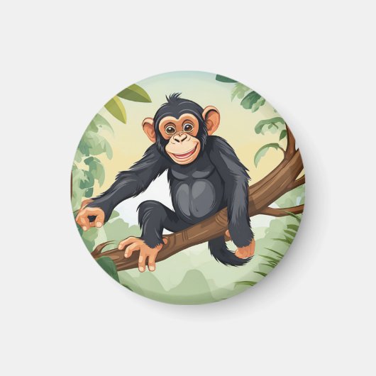 Schimpanse mit ihrem niedlichen Schwanz auf den Fi Magnet (Vorne)