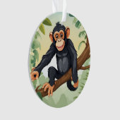 Schimpanse mit ihrem niedlichen Schwanz auf den Fi Ornament (Vorderseite)