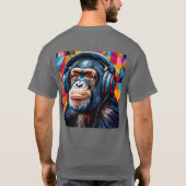 Schimpanse mit Kopfhörern T-Shirt (Rückseite)