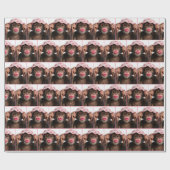 Schimpanse mit rosa Lippenstift Geschenkpapier (Flach)