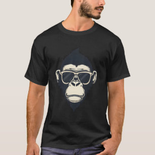 Schimpanse mit Sonnenbrille Stilvolles Primat T-Shirt