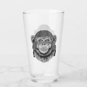 Schimpanse-Motorrad-Reiter Glas