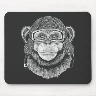 Schimpanse-Motorrad-Reiter Mousepad