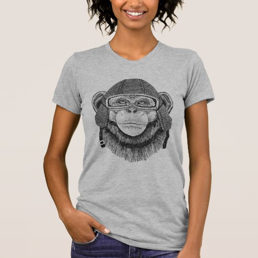 Schimpanse-Motorrad-Reiter T-Shirt (Vorderseite)