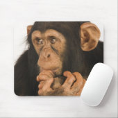 Schimpanse (Pantroglodytes). Junge Spielerin 2 Mousepad (Mit Mouse)