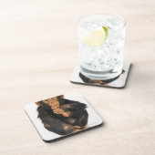 Schimpanse (Pantroglodytes). Junges playfull Untersetzer (Rechte Seite)