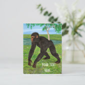 Schimpanse Postkarte (Stehend Vorderseite)