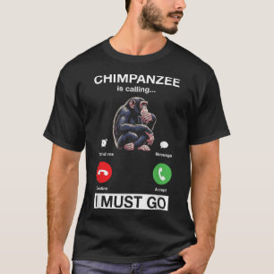 Schimpanse ruft an, dass ich den Funny Chimp Affe T-Shirt