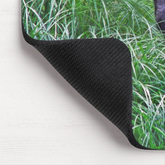 Schimpanse sitzt im großen Gras Mousepad (Ecke)