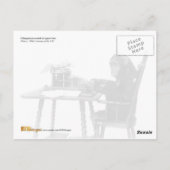 Schimpanse tippt postkarte (Rückseite)