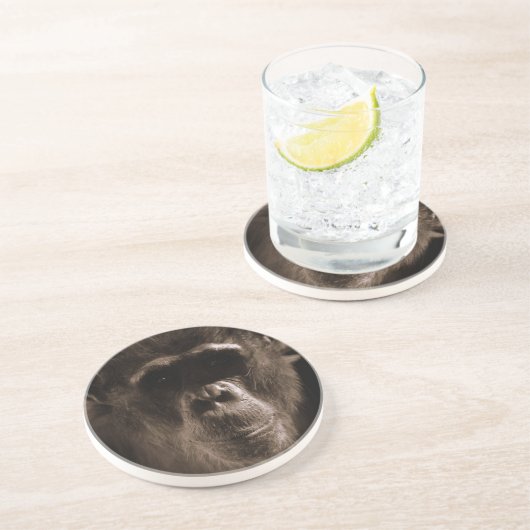 Schimpanse-Untersetzer Sandstein Untersetzer (Seite)