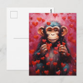 Schimpanse Valentinstag Postkarte (Vorne/Hinten)