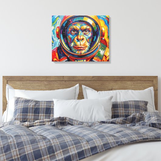 SCHIMPANSE VERLÄSST DIE ERDE LEINWANDDRUCK (Insitu (Schlafzimmer))