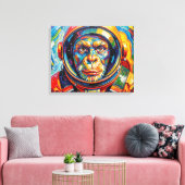 SCHIMPANSE VERLÄSST DIE ERDE LEINWANDDRUCK (Insitu (Wohnzimmer))