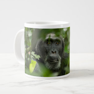 Schimpanse versteckt in der Vegetation Jumbo-Tasse