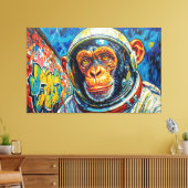 SCHIMPANSEN-ASTRONAUT KOMMT NACH HAUSE LEINWANDDRUCK (Insitu (Wohnzimmer))