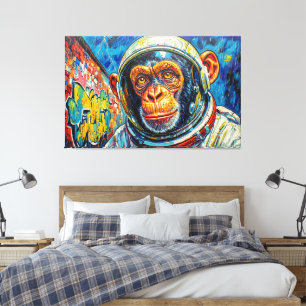 SCHIMPANSEN-ASTRONAUT KOMMT NACH HAUSE LEINWANDDRUCK