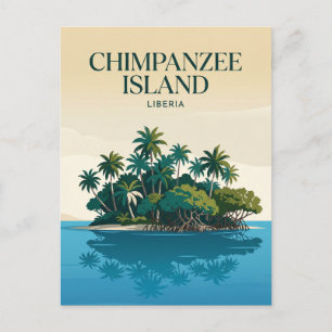 Schimpansen-Insel Liberia Postkarte