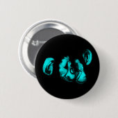 Schimpansen küssen : neon türkis button (Vorne & Hinten)