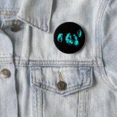 Schimpansen küssen : neon türkis button (Beispiel)