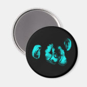 Schimpansen küssen : neon türkis magnet (Vorderseite/Rückseite)