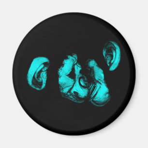 Schimpansen küssen : neon türkis magnet