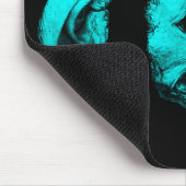Schimpansen küssen : neon türkis mousepad (Ecke)