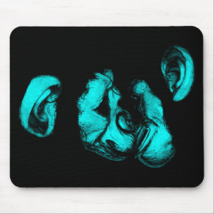 Schimpansen küssen : neon türkis mousepad