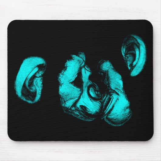 Schimpansen küssen : neon türkis mousepad (Vorne)