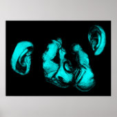 Schimpansen küssen : neon türkis poster (Vorne)