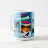 Schimpansen surfen Fotocollage, Kaffee Tasse (Vorderseite Links)