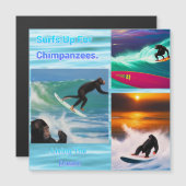 Schimpansen surfen FotoCollage, Magnetkarte (Vorne/Hinten)