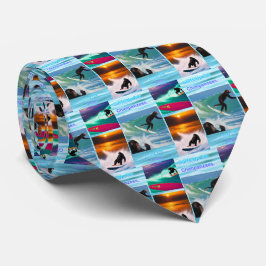 Schimpansen surfen Fotocollage, Neck Tie Krawatte