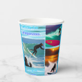 Schimpansen surfen FotoCollage, Papieraufnahmen Pappbecher (Rückseite)