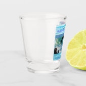 Schimpansen surfen FotoCollage, Shotglas Schnapsglas (Links)