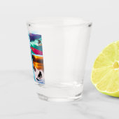 Schimpansen surfen FotoCollage, Shotglas Schnapsglas (Rechts)