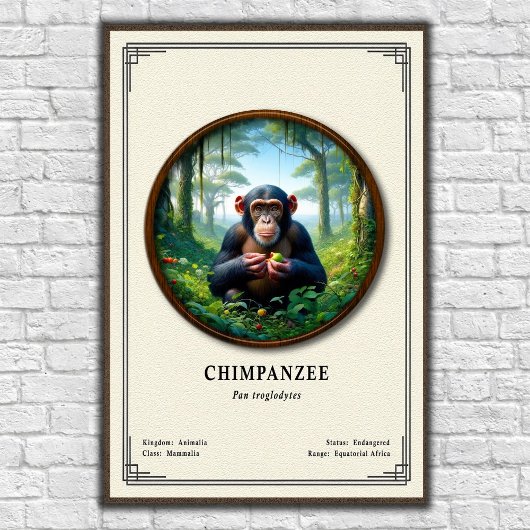 Schimpansen-Zoologie-Serie Poster