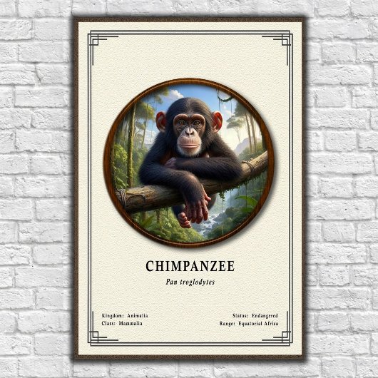 Schimpansen-Zoologie-Serie Poster