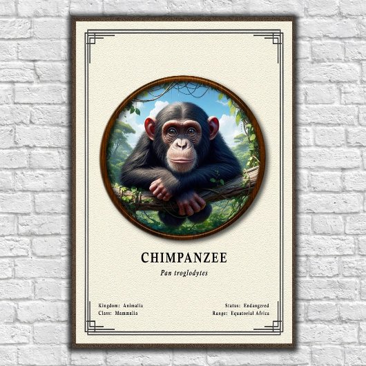 Schimpansen-Zoologie-Serie Poster