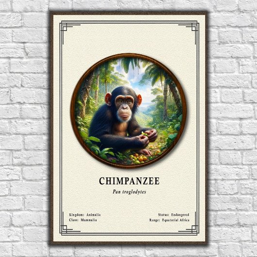 Schimpansen-Zoologie-Serie Poster