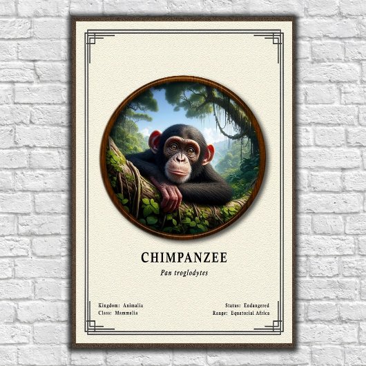 Schimpansen-Zoologie-Serie Poster