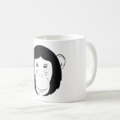 Schimpansengesicht-Silhouette Kaffeetasse (VorderseiteRechts)