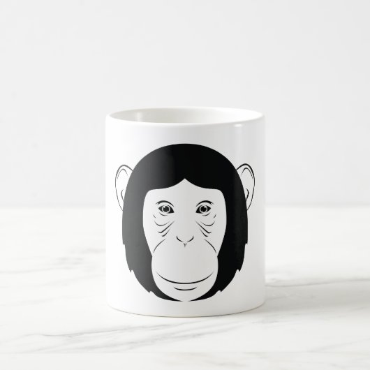 Schimpansengesicht-Silhouette Kaffeetasse (Mittel)