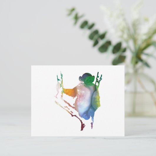 Schimpansenkunst Postkarte (Stehend Vorderseite)