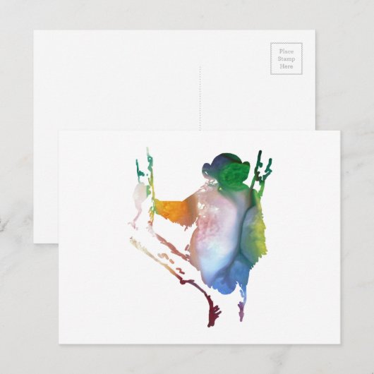 Schimpansenkunst Postkarte (Vorne/Hinten)